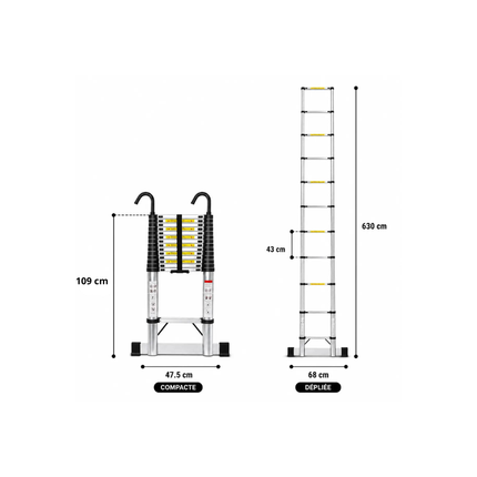 Echelle Télescopique 6,2 m, extensible